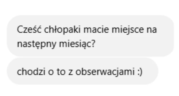 Wiadomość od klientki o efektach kampanii na Instagramie