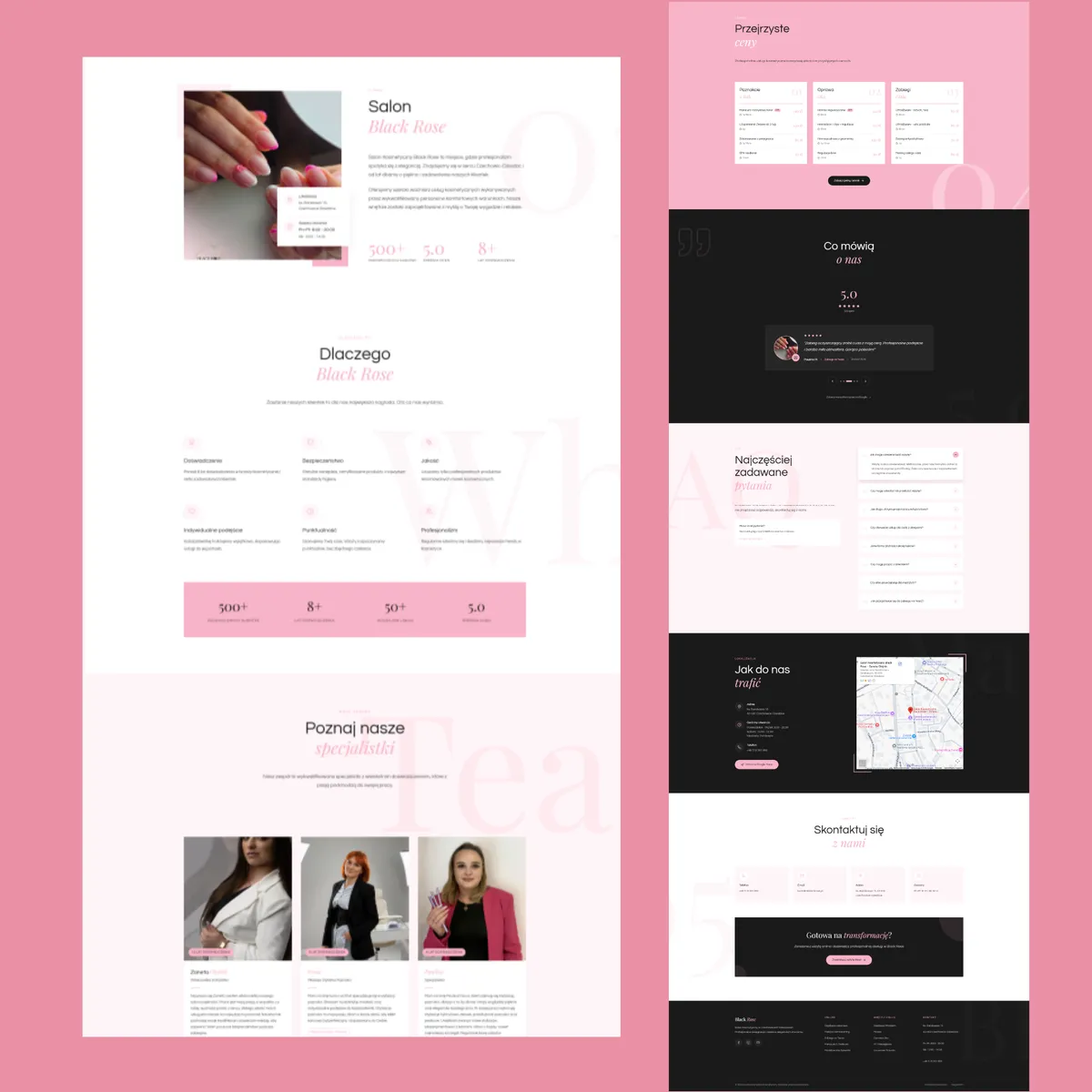 Realizacja strony internetowej dla salonu beauty - projekt 1