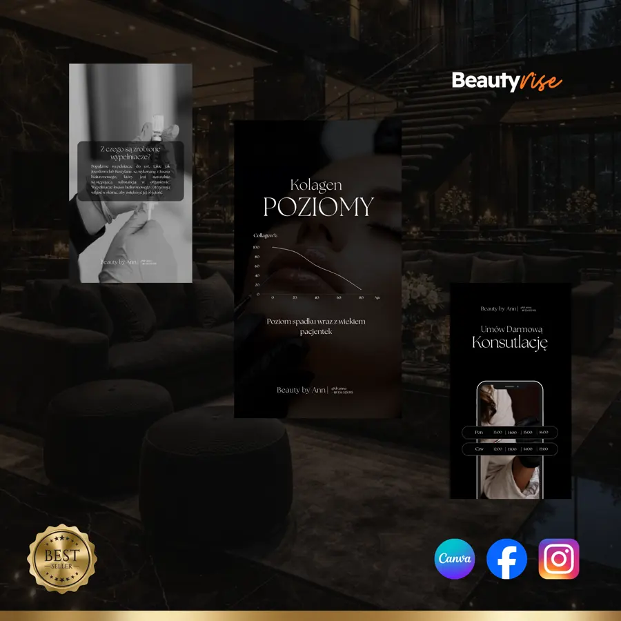 Szablony Canva - medycyna estetyczna - przykładowe posty 5