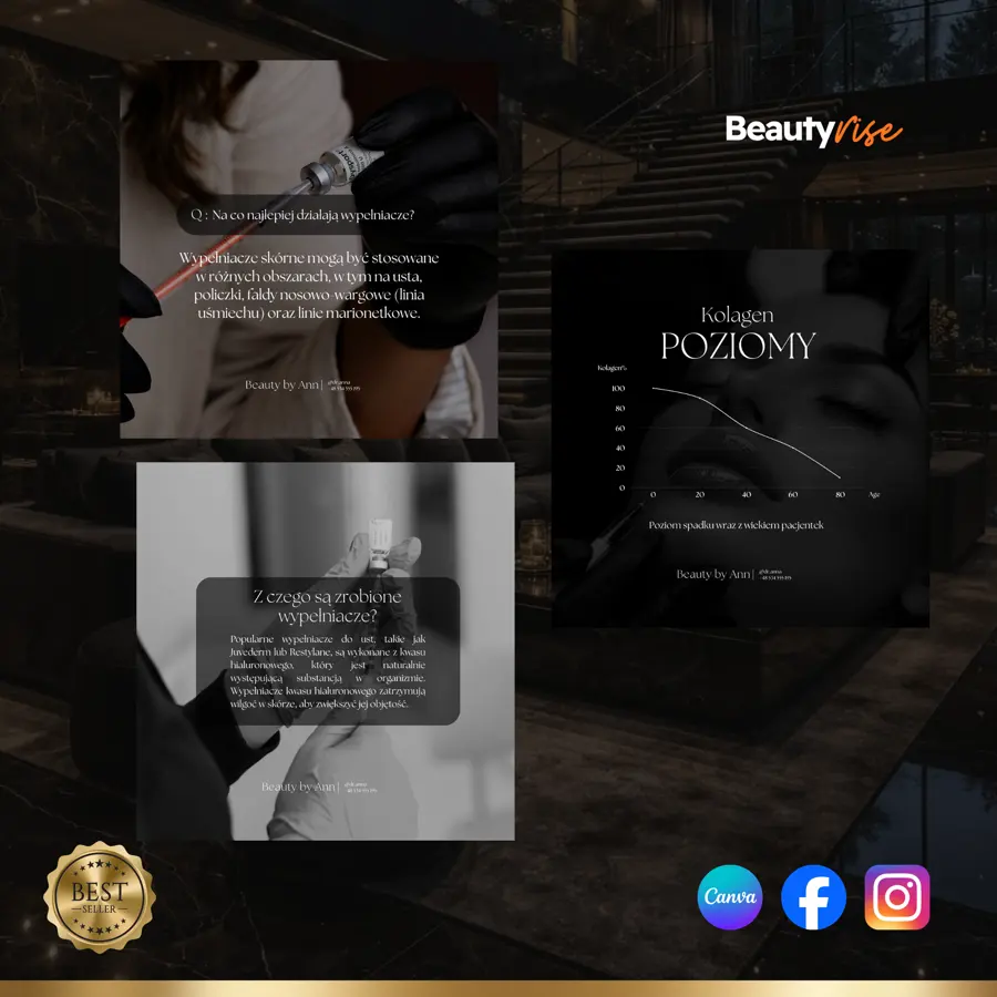 Szablony Canva - medycyna estetyczna - przykładowe posty 7